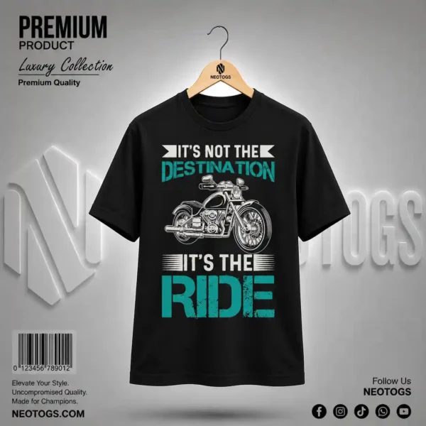 Biker Printed Black T-Shirt for Men by NEOTOGS