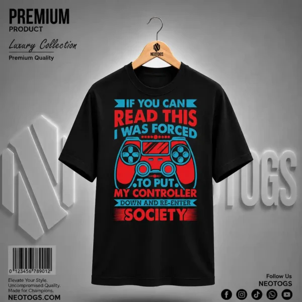 Gamer Quote Printed Black T-Shirt for Men by NEOTOGS