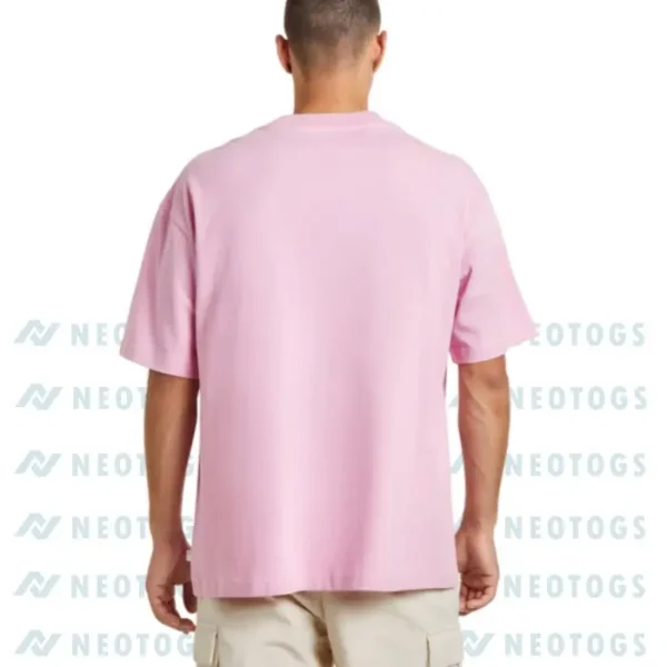 Neotogs Pink Color Drop Shoulder Custom T Shirt Back Side