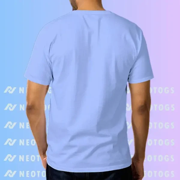 Neotogs Round Neck Customize T Shirt Lite Blue Color Back