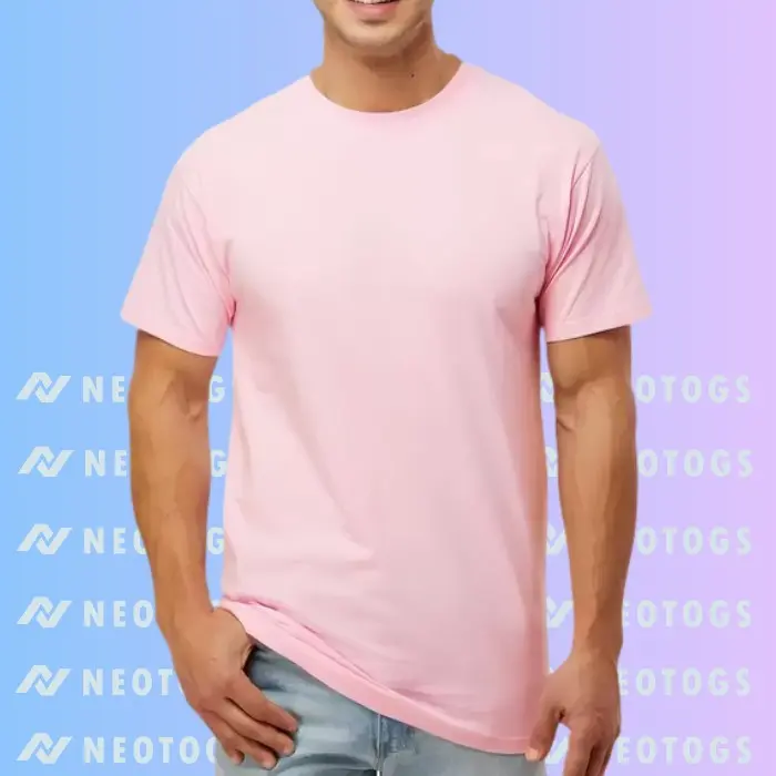 Neotogs Round Neck Customize T Shirt Pink Color Front